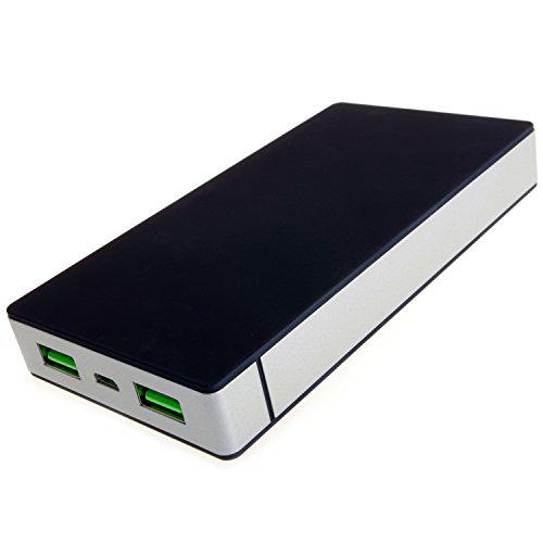 Powerneed - Universal batería Externa Cargador Power Bank 37 WH USB 1a a 2.4a li-Poly (Negro-Plata)