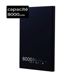 Power Bank Batería de Reserva Externo Slim 8000 mAh para Motorola Moto G5 Plus Negro