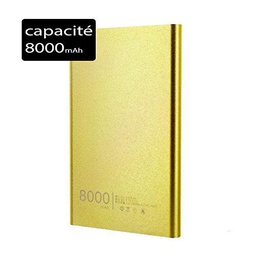Power Bank Batería de Reserva Externo Slim 8000 mAh para Alcatel One Touch Idol 2 Mini S Oro