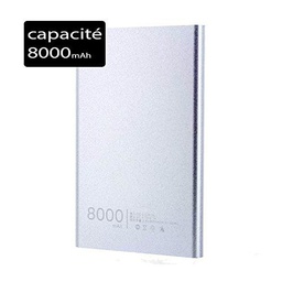 Power Bank Batería de Reserva Externo Slim 8000 mAh para Samsung Galaxy Note 8 Plata
