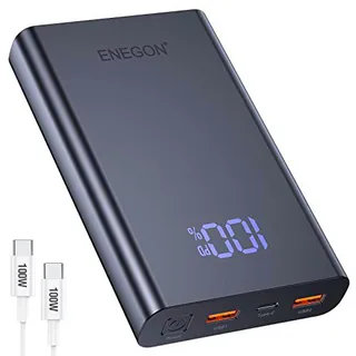 Batería Externa para Laptop ENEGON 100W Type-C, 20000mAh Cargador Portátil con Cable Type-C de 100W (5ft)