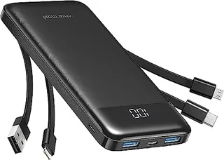 Charmast Power Bank 10000mAh con Cables Integrados