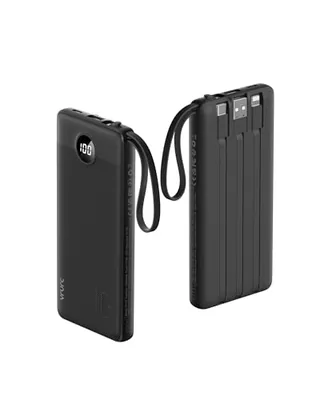 VRURC Batería Externa de 10000 mAh con 4 Cables In