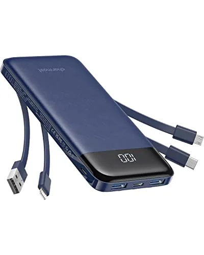 Charmast Power Bank 10000 mAh con 4 Cables Integra