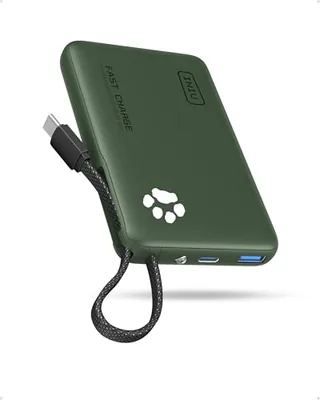 INIU 45W Power Bank 10000mAh, Bateria Externa Carga Rapida con Cable USB C Integrado
