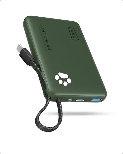 INIU 45W Power Bank 10000mAh, Bateria Externa Carga Rapida con Cable USB C Integrado