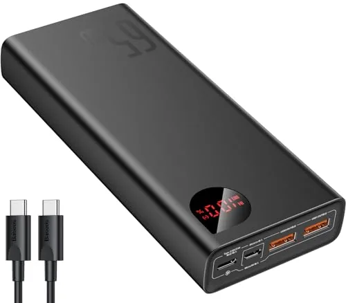 Baseus Power Bank, 65W Power Bank 20000mAh, Laptop Powerbank PD QC 3+