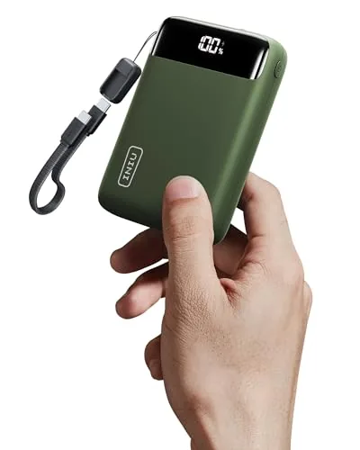 INIU Power Bank, Pequeño 20000mAh 22,5W Carga Rapida Bateria Phone Externa | Bateria Portatil con Cable USB C Desmontable