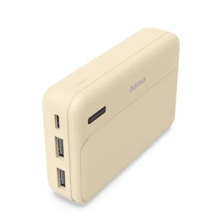 Hama | Power Bank 10000 mAh Carga rápida 2 USB-A Arena | Entrada USB-C