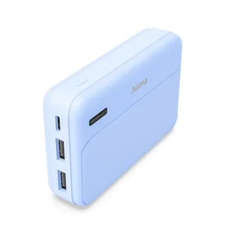 HAMA | Power Bank 10000 mAh Carga rápida 2 USB-A Azul | Entrada USB-C