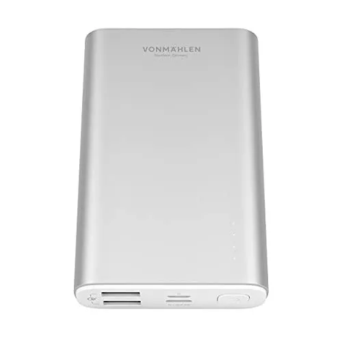 VONMÄHLEN Evergreen Powerbank 10000mAh - Batería Externa & Portátil para Móviles con QC 3.0 y Carga Rápida 18W
