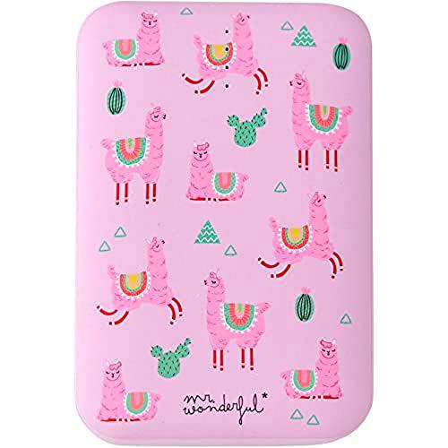 Mr. Wonderful Powerbank de 10.000 mAh de color Rosa con diseño de Llamas con Bolsa Protectora de Regalo; Capacidad de 3 a 5 Cargas y 2 puertos USB