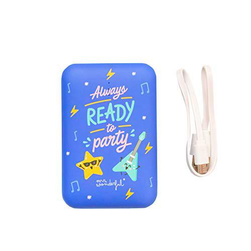 Mr. Wonderful 8436557693099 - Batería Externa de 10.000 mAh, Color Azul