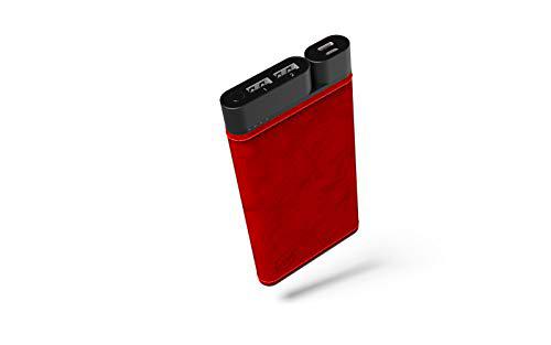 Mobility Lab ML311623 - Batería Externa de Piel (10.000 mAh), Color Rojo