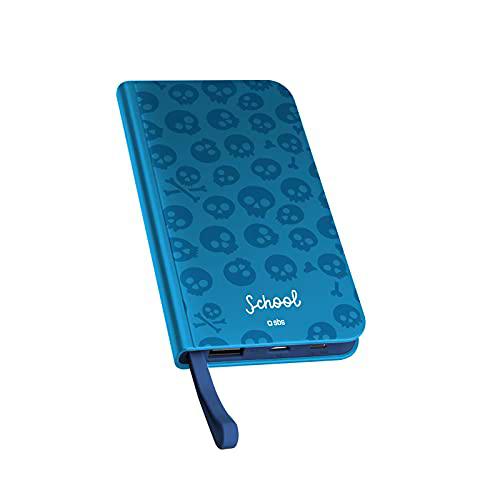 Powerbank 5000mAh Cargador de batería con 1 Entrada/Salida Type C 2A 1 Entrada Micro USB y 1 Salida USB 2A Diseño Agenda Azul