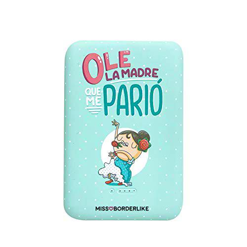 MISS BORDERLIKE - Bateria Externa Wireless Power Bank 10.000 mAh Ole la Madre, Multicolor