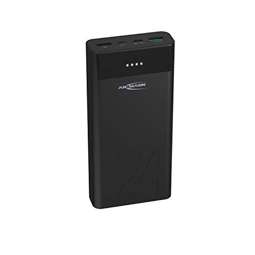 ANSMANN Powerbank 24000 mAh PD &amp; Quick Charge 3.0 - Fast Charge Power Bank (2 x USB &amp; 1 x Tipo C) Cargador con indicador LED para Smartphone