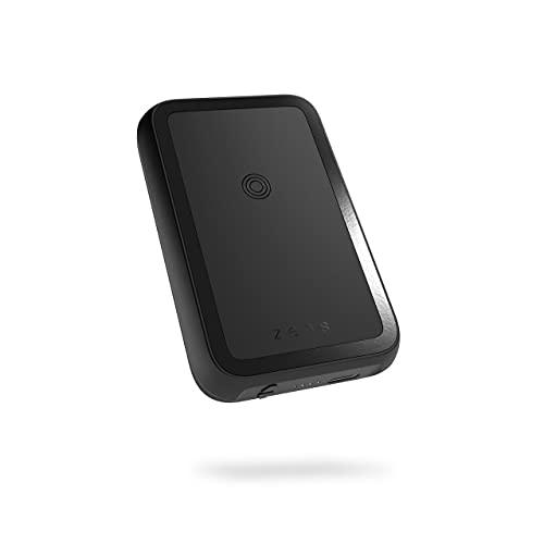 ZENS Qi Certificado Dual Powerbank inalámbrico 4000mAh (Compatibilidad con MagSafe Gracias a los imanes incorporados | Soporte Integrado | Cable USB-C Incluido | Carga 2 Dispositivos simultáneamente)