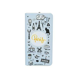 Lovely Streets Powerbank de 4.000 mAh color Celeste con Ilustraciones de Cosas Típicas de París; Capacidad de 2 a 3 Cargas