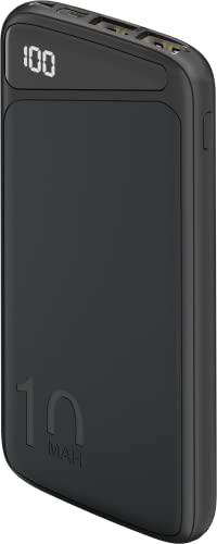 Goobay 53935 Powerbank Slimline 10.000mAh / Batería Externa/Power Bank para Smartphone &amp; Tablet/Cargador Powerpack con 2 Puertos USB-A/Compatible con iPhone