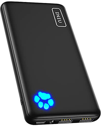 INIU Power Bank, Slimmest USB C Triple 3A de Alta Velocidad 10000mAh Bateria Externa