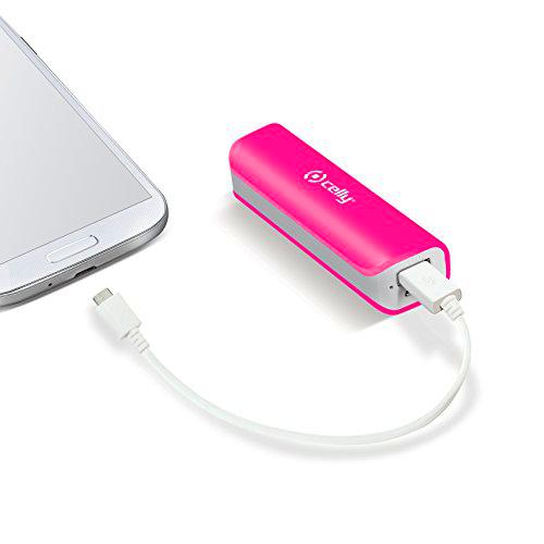 Celly PB2600PK - Batería Externa, 2600 mAh, Color Rosa