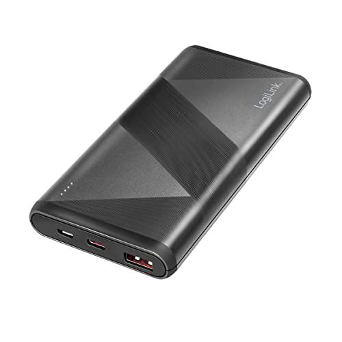 LogiLink PA0275 - Batería Externa (10.000 mAh, 1 USB-A QC (QuickCharge 3.0) y 1 PD USB-C (Power Delivery 2.0)
