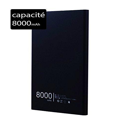 Power Bank Batería de Reserva Externo Slim 8000 mAh para Motorola Moto E4 Plus Negro