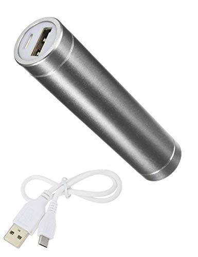 Shot Case Batería Externa para iPhone 11 Pro MAX Universal Power Bank 2600 mAh con Cable USB/Mirco USB de Emergencia para teléfono (Plata)