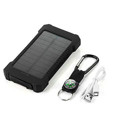Batería Externa Solar para Motorola Moto Z3 Play Smartphone Tablet Cargador Universal Power Bank 4000 mAh 2 Puertos USB