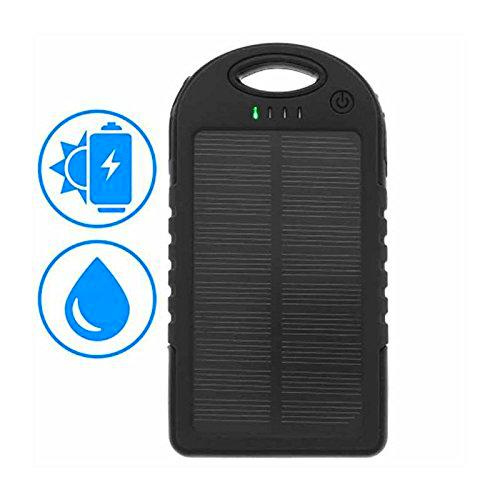 Power Bank 3615102461863 batería de Emergencia Waterproof Solar 5000 mAh para Sony Xperia XA1 Ultra Negro