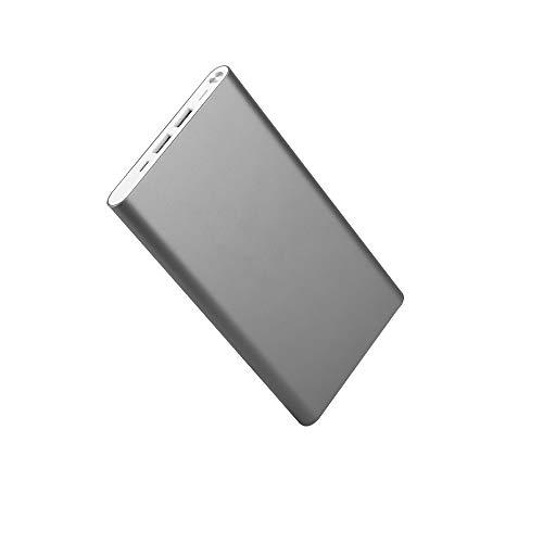 Batería Externa 20.000 mAh para Samsung Galaxy J6 + Smartphone Tablet Cargador Universal Power Bank 2 Puertos USB (Gris)
