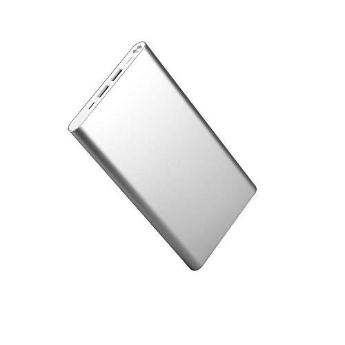 Batería Externa 20.000 mAh para Samsung Galaxy Note 10+ Smartphone Tablet Cargador Universal Power Bank 2 Puertos USB (Plata)