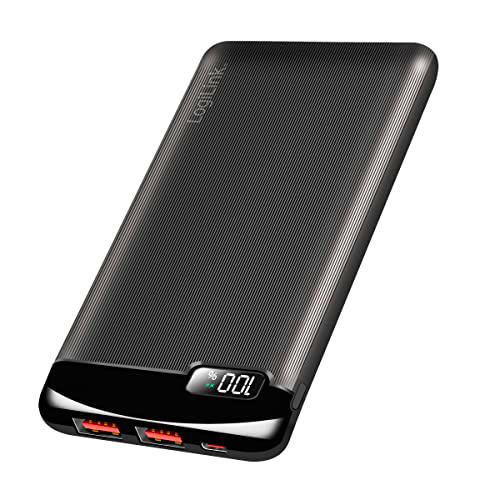Batería Externa Logilink 10000 mAh, Color Negro