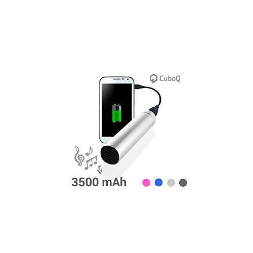 CuboQ IG104704 - Power Bank con Altavoz 3500 mAh, Color Rosa