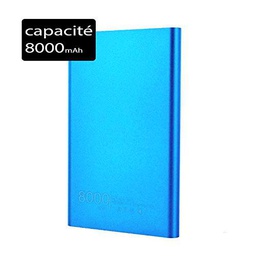 Power Bank Batería de Reserva Externo Slim 8000 mAh para Wiko Tommy Azul