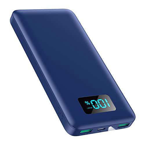 QTshine Batería Externa 13800mAh, Power Bank Ultra Delgado PD 3A USB C Entrada y Salida con Pantalla LED &amp; Linterna Cargador Portátil Compatible con iPhone Samsung Xiaomi Nexus Huawei