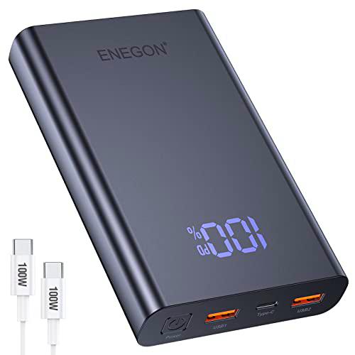 Batería Externa para Laptop ENEGON 100W Type-C, 20000mAh Cargador Portátil con Cable Type-C de 100W (5ft)