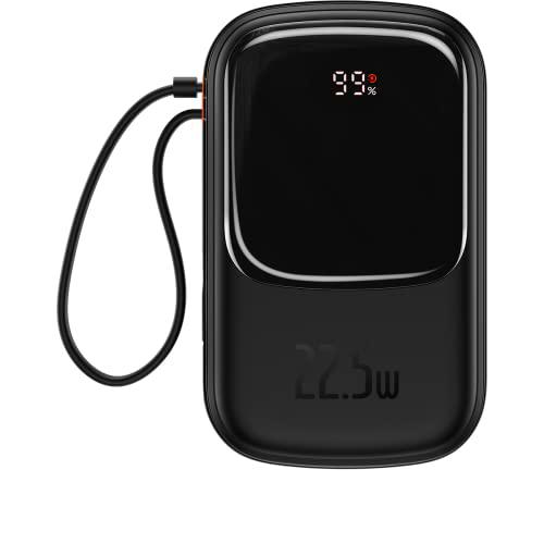 Baseus Power Bank Qpow with Digital Display, C+U, with Built-in Type-C Cable
