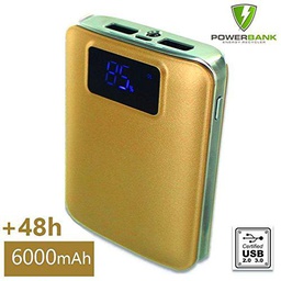 Power Bank 3615102459952 batería de Emergencia 6000 mAh Oro para Samsung Galaxy C9 Pro Dorado