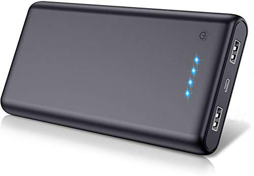 QTshine Batería Externa 13800mAh, Power Bank Ultra Delgado PD 3A USB C Entrada y Salida con Pantalla LED &amp; Linterna Cargador Portátil Compatible con iPhone Samsung Xiaomi Nexus Huawei (Gris)