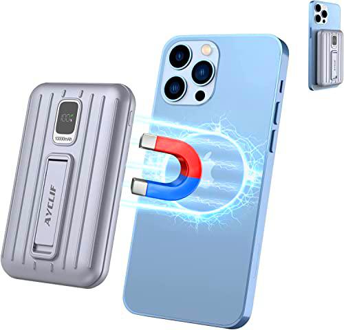 AYCLIF Power Bank 10000mAh Magnetic Wireless Powerbank Power Bank Potente Cargador Magnético con Cable USB-A a Tipo C Cargador Portátil para iPhone