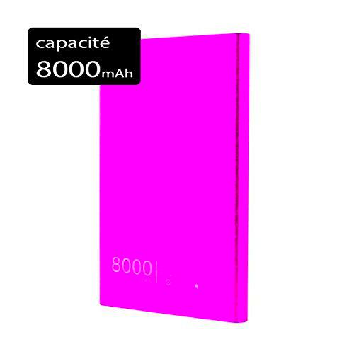 Power Bank Batería de Reserva Externo Slim 8000 mAh para LG F60 Rosa
