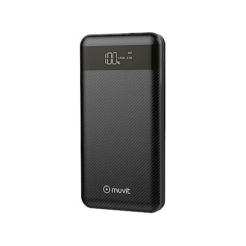 Muvit MUCHP0120 - Power Bank Carbon 10000mAh 2 USB (2A/3A) + 3 inputs (Micro USB