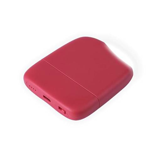 Xoopar Ice-Powerbank - Batería Externa de 5000 mAh con luz táctil integrada para Todos los teléfonos Inteligentes universales de plástico Reciclado con certificación GRS, Color Rojo