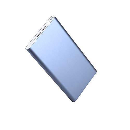 Batería Externa 20.000 mAh para Samsung Galaxy S10+ Smartphone Tablet Cargador Universal Power Bank 2 Puertos USB (Azul)