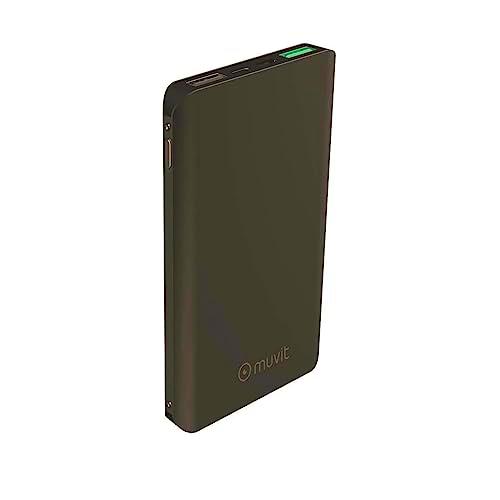 muvit Power Bank 10000 mAh 2 USB 3A+2,1A QC 3,0+2 Input Micro USB + Tipo C Negra