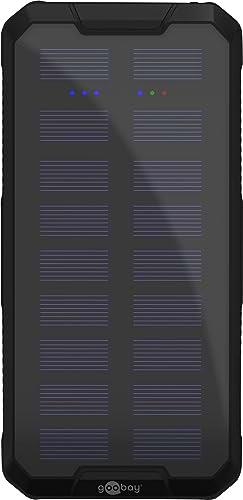 goobay 53934 Powerbank de 20000 mAh Cargador Solar portátil/Carga rápida/Batería Externa móvil/Uso Universal para Smartphone