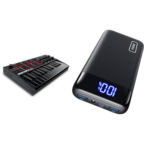 AKAI Professional MPK Mini MK3 - Teclado controlador MIDI USB de 25 teclas con 8 drum pads &amp; INIU Power Bank