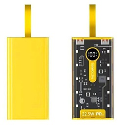 Batería Externa Transparente Amarilla de Carga rápida 22.5W